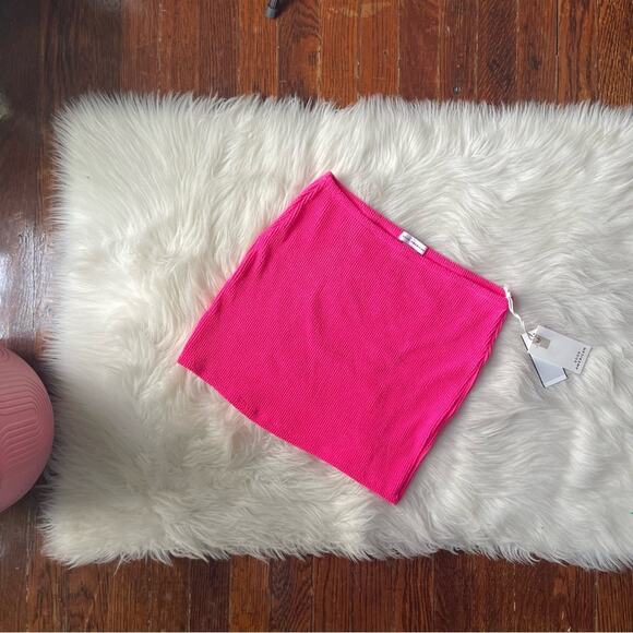 Good American Hot Pink Textured Mini Skirt NWT - Picture 1 of 3